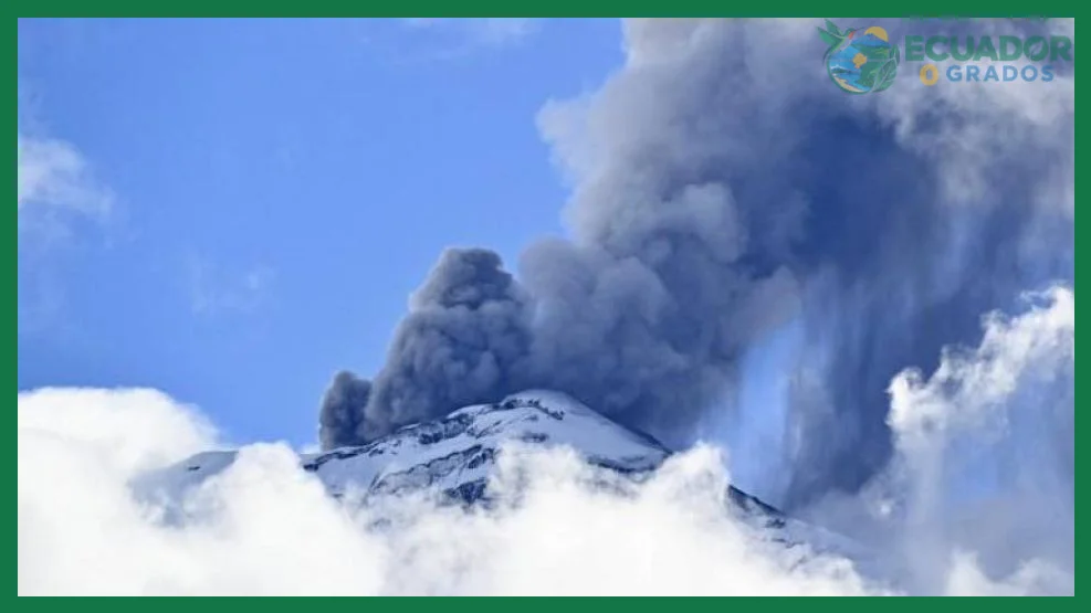 Alertas del SNGRE y medición de columnas de ceniza que llegan a Quito