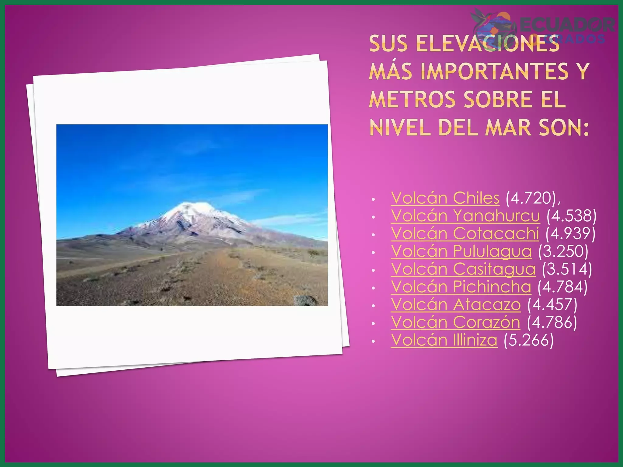 Distribución de los volcanes activos entre la cordillera occidental y oriental