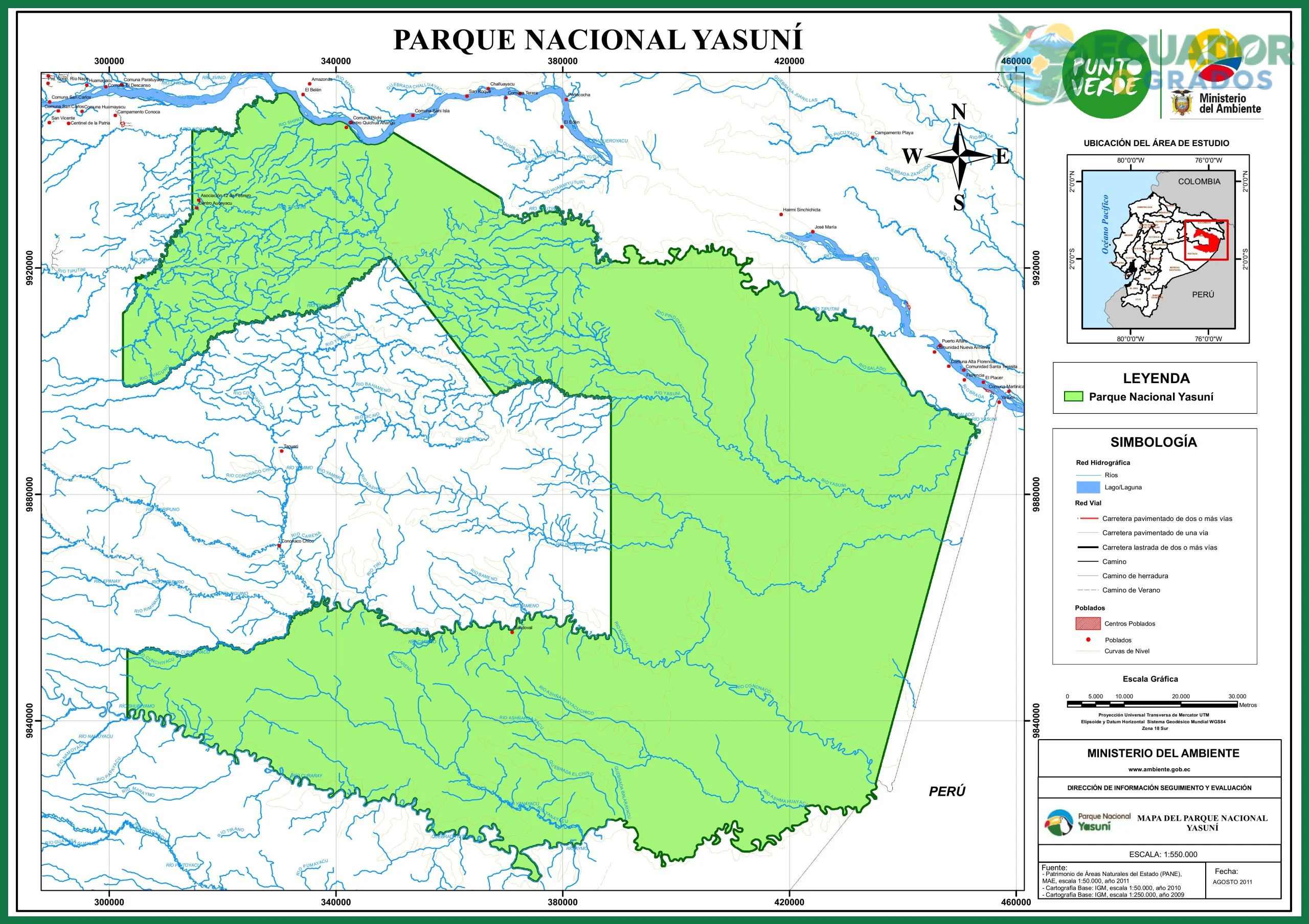 Provincias de Pastaza y Orellana, entre los ríos Napo y Curaray