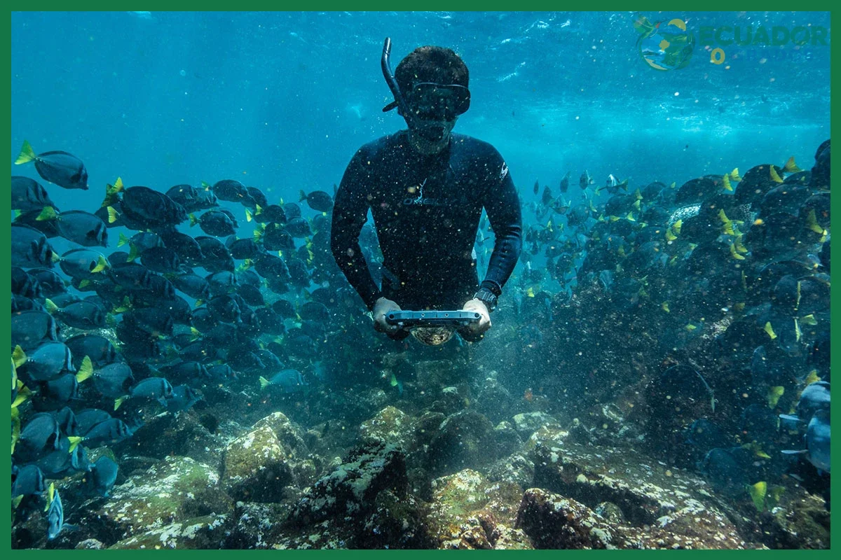Snorkel y nado con pingüinos de Galápagos en sitios predecibles